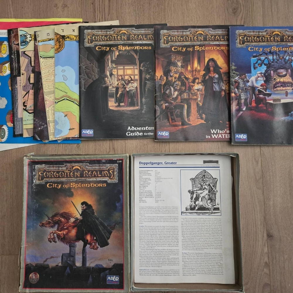 Dungeons and Dragons kits, books, magazines, maps.